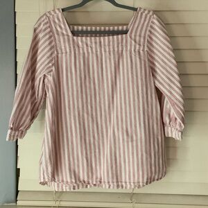 Time and Tru red and White Striped Blouse